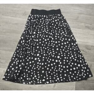 Metro Wear Black & White Pokka Dot Elastic Waist Maxi Skirt